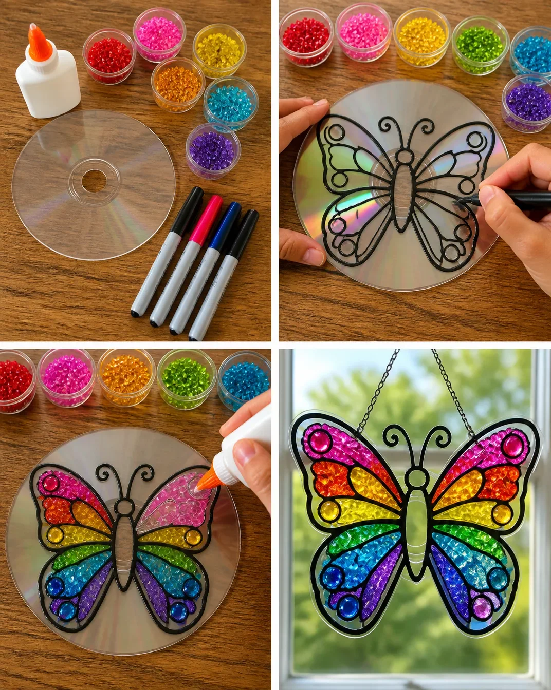Butterfly craft for kids | Easy craft for kids with paint or craft paint, Paint projects for kids, Cd crafts