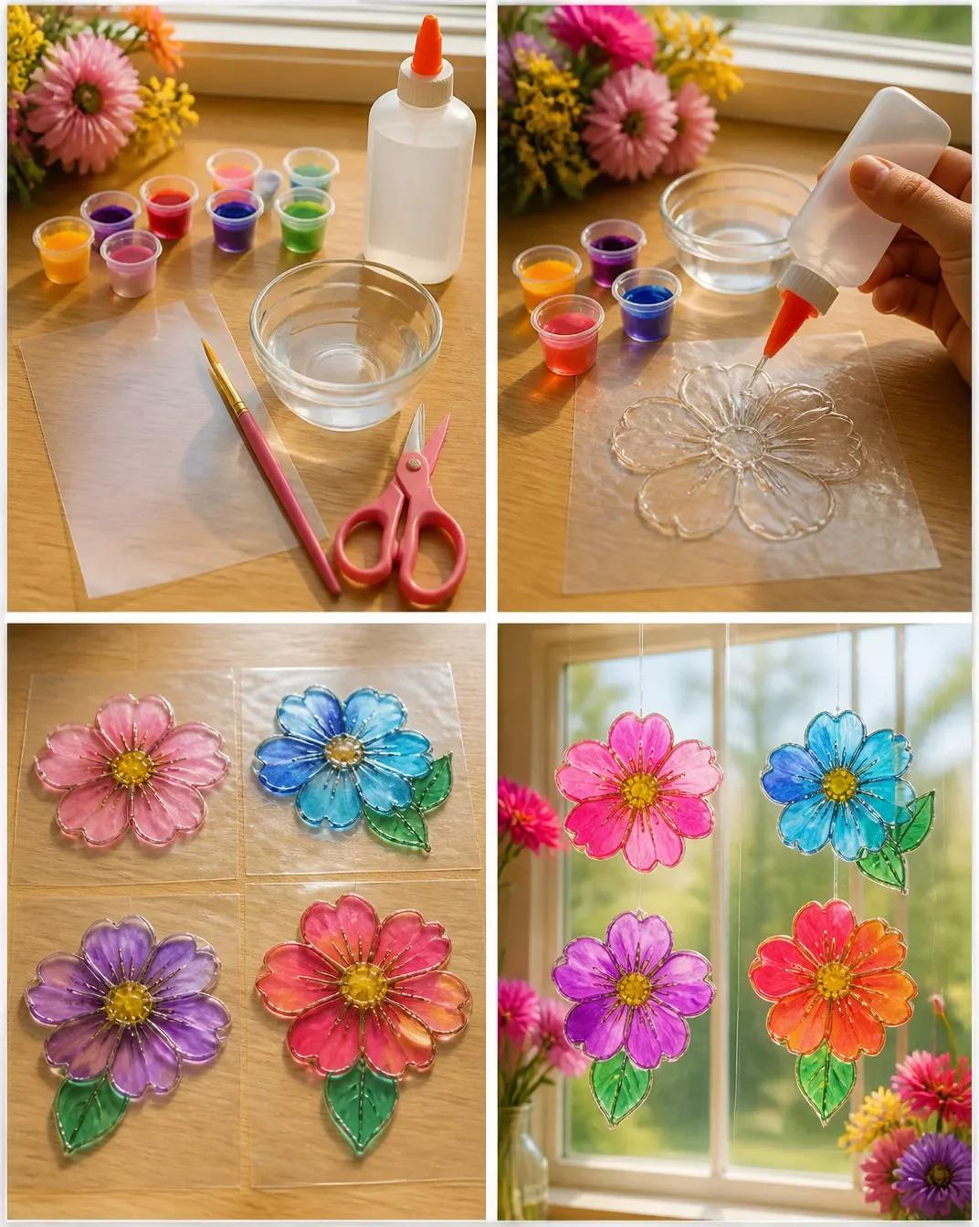 Create Elegant DIY Cherry Blossom Lanterns and Clear Glue Suncatchers for Home Decor
