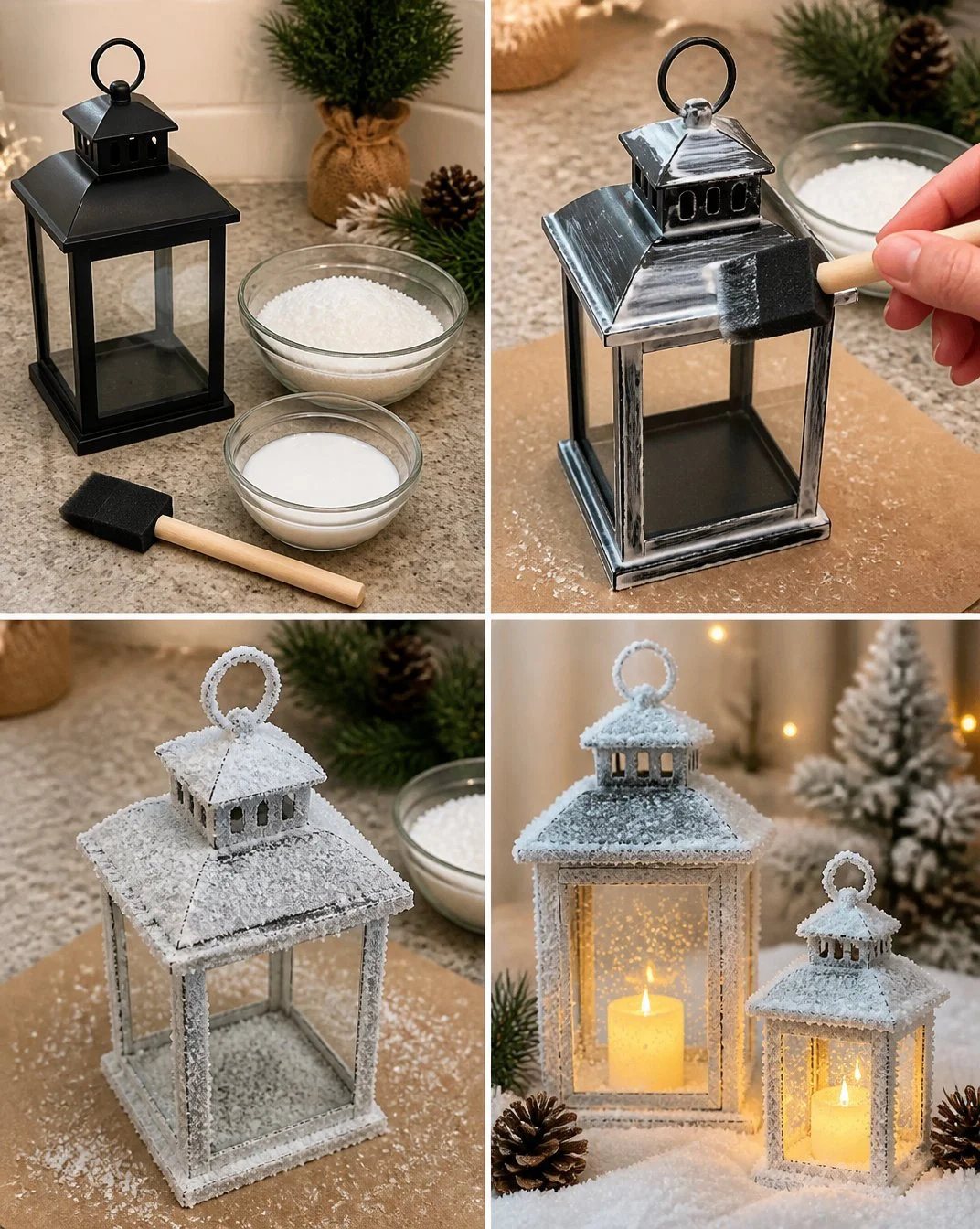 Dollar Tree Lanterns for Winter Wonderland Decor