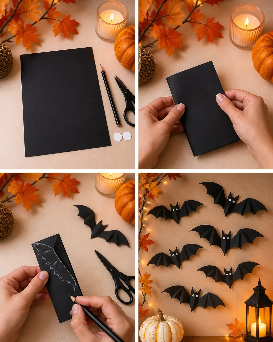DIY Paper Bats 🦇✂️ | Easy Halloween Craft