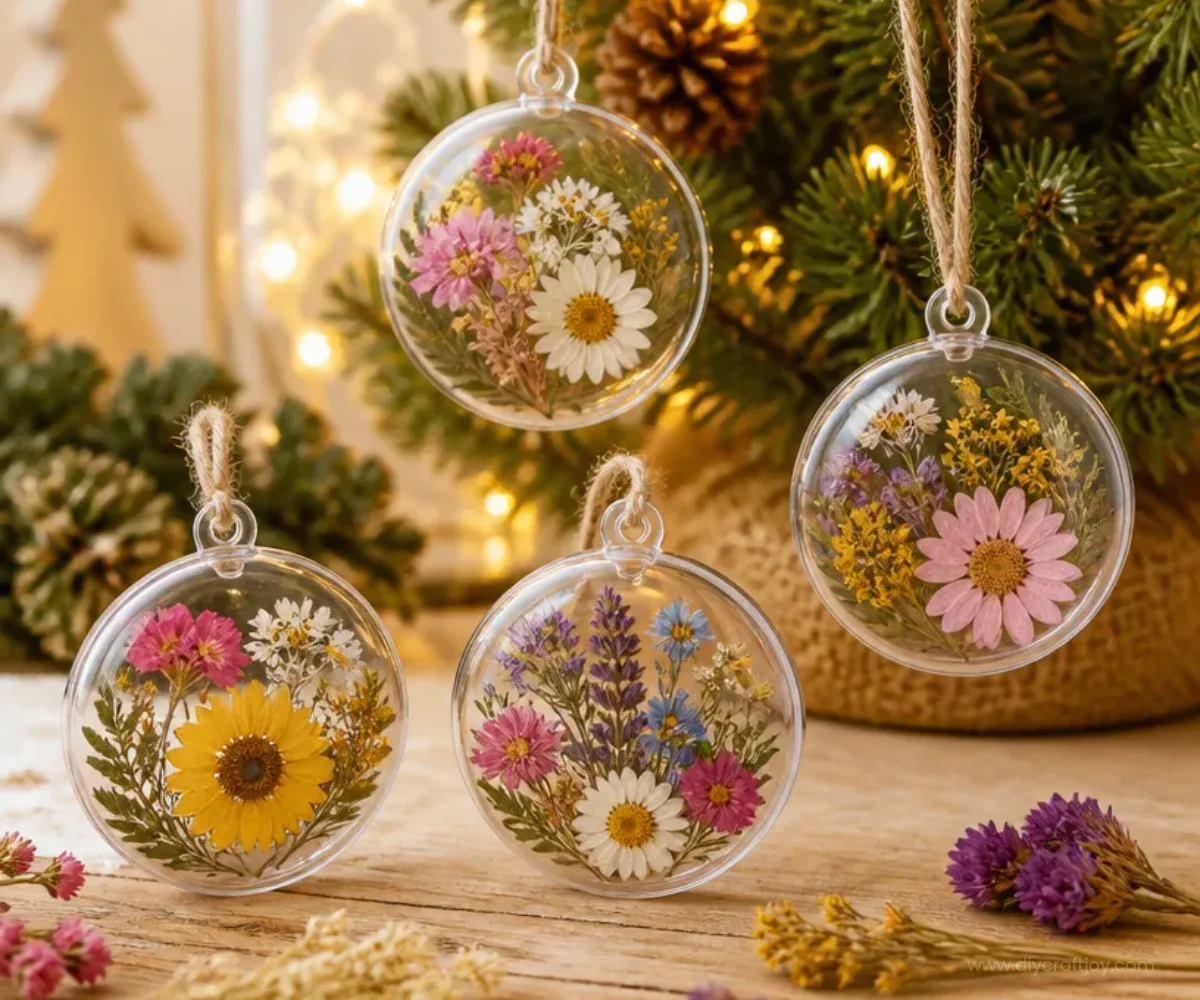 Dried Flowers Christmas Tree Ornament Craft for Holiday Decor