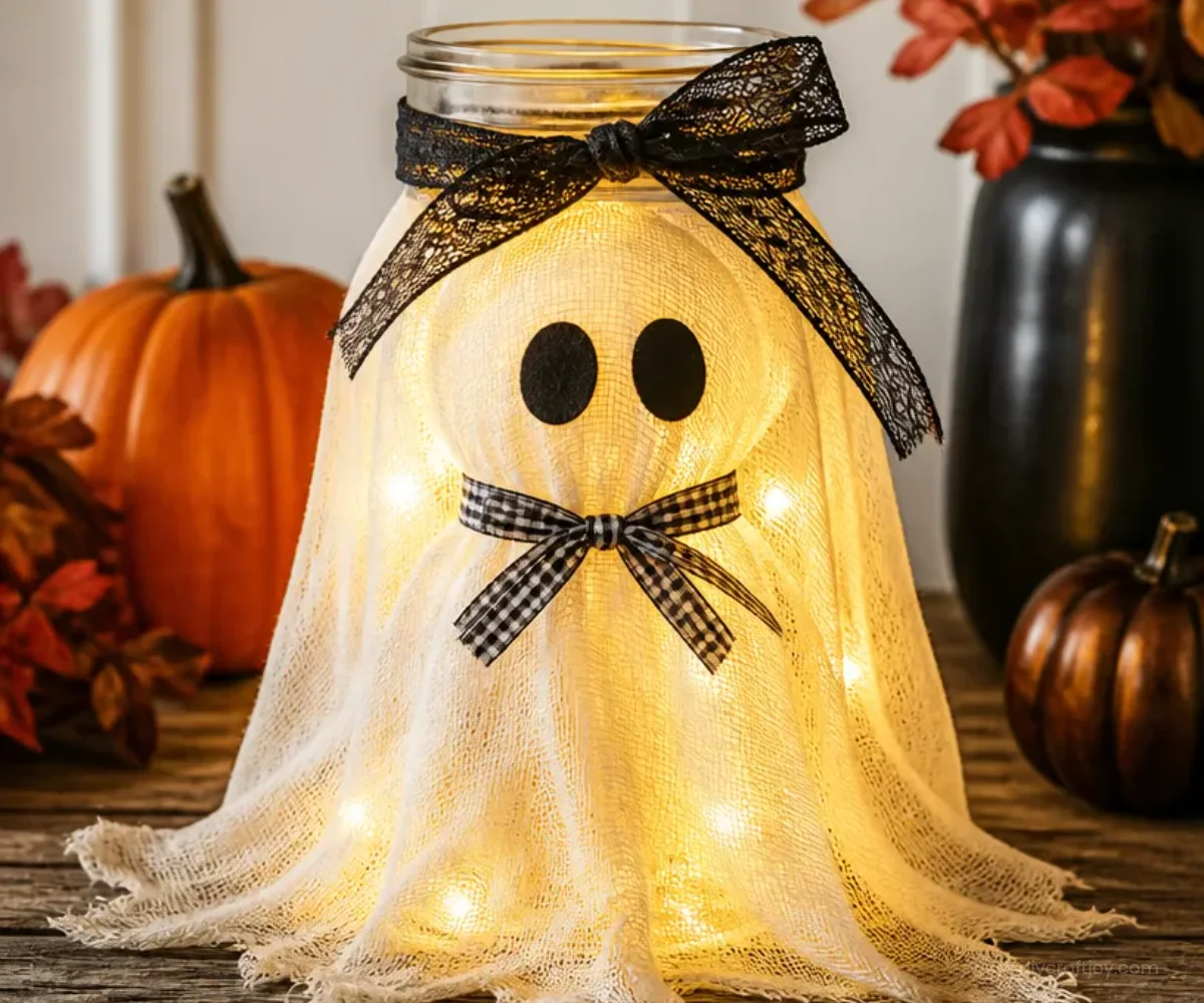 Ghost Lantern Craft for Halloween Decorations