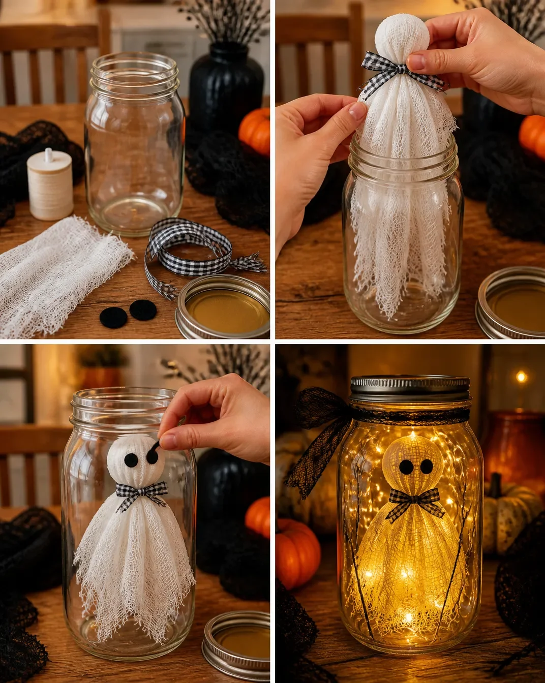 Ghost lantern | Crafts halloween, Halloween decorations, Make ghost