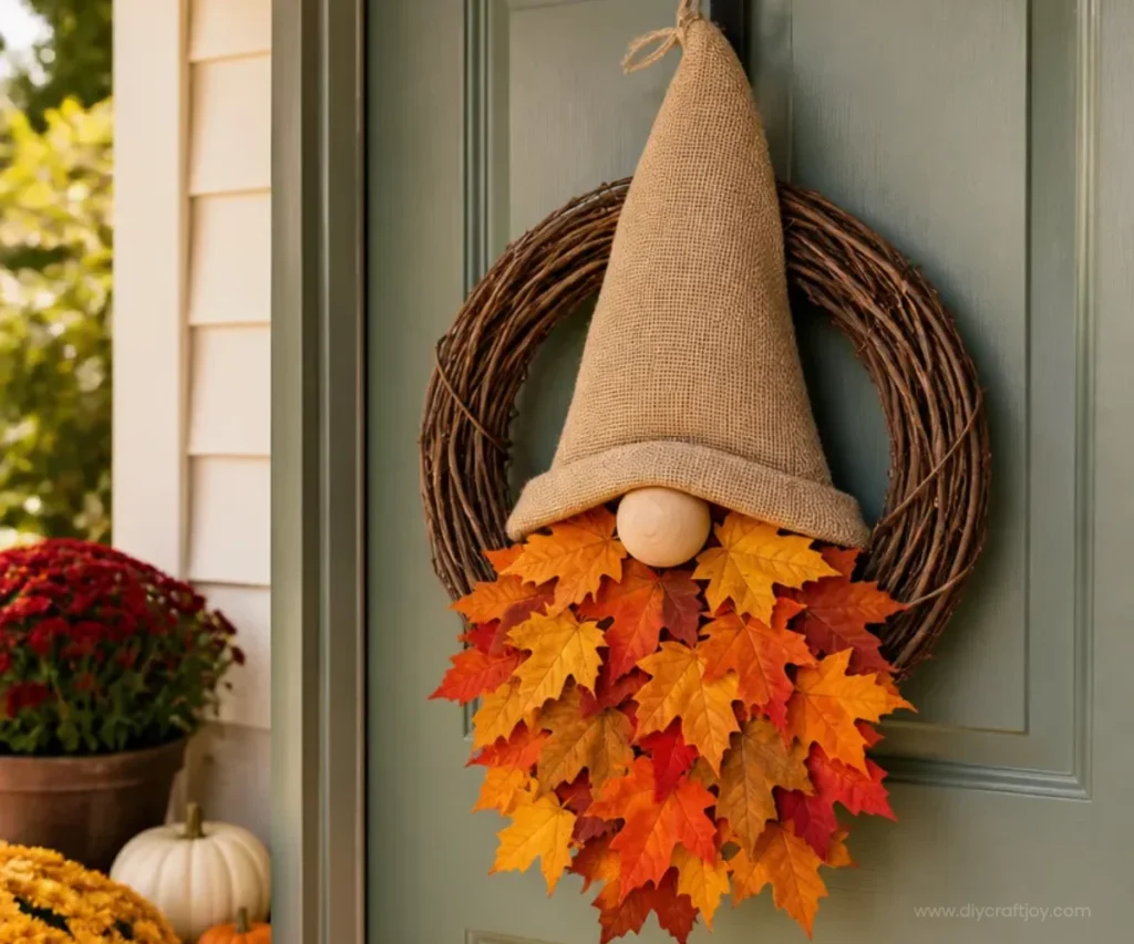 DIY Gnome Wreath craft tutorial with step-by-step instructions.