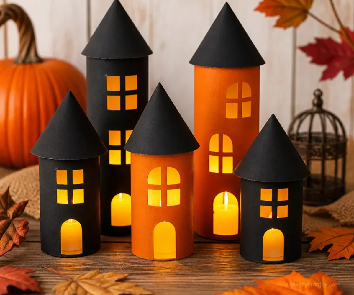 Haunted House Toilet Paper Tube Craft for Halloween Decor