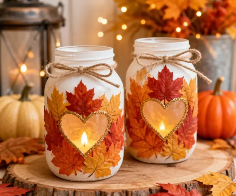 DIY Herbstdeko glass decorations for autumn home decor inspiration