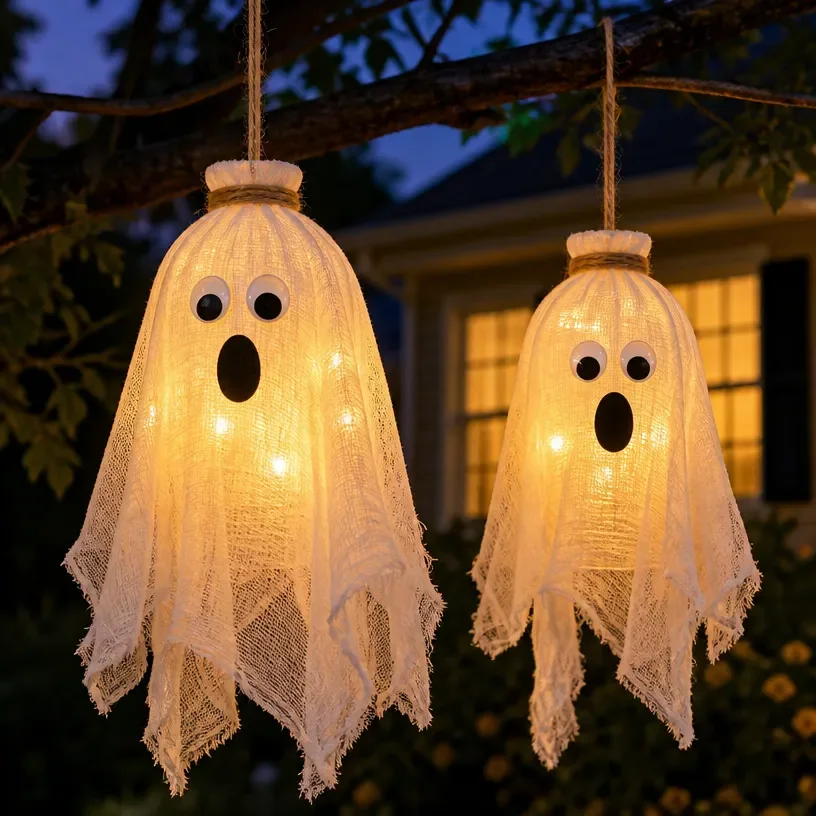 Halloween ghost with plastic bottles | Recycled halloween decor diy, Ghosts out of bottle, Halloween homemade