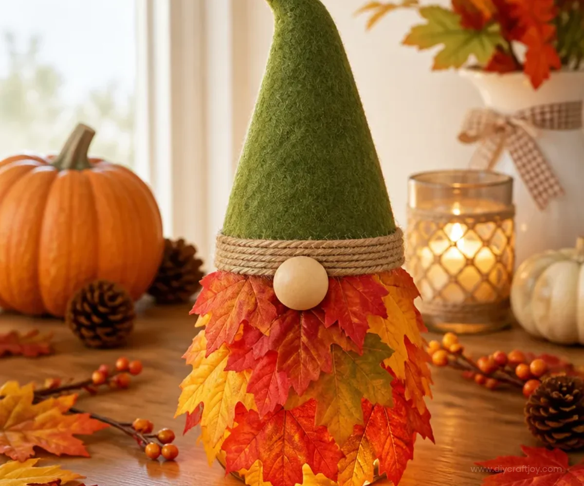 Plastic Bottle Lantern Craft with Jute and Fall Leaves