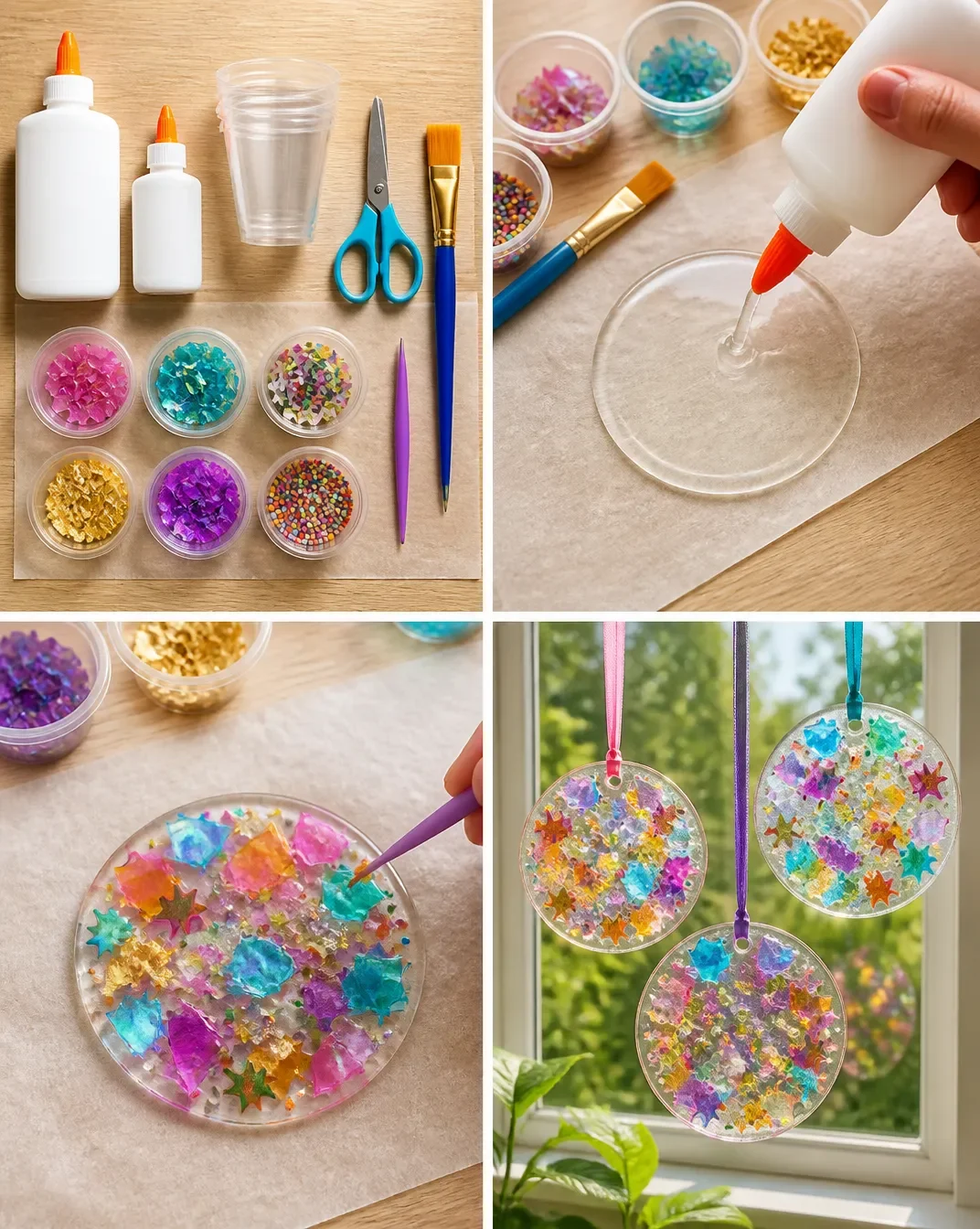Glue for sun catcher | Clear glue crafts for kids, Suncatchers for kids using clear glue, Crafts with pva glue